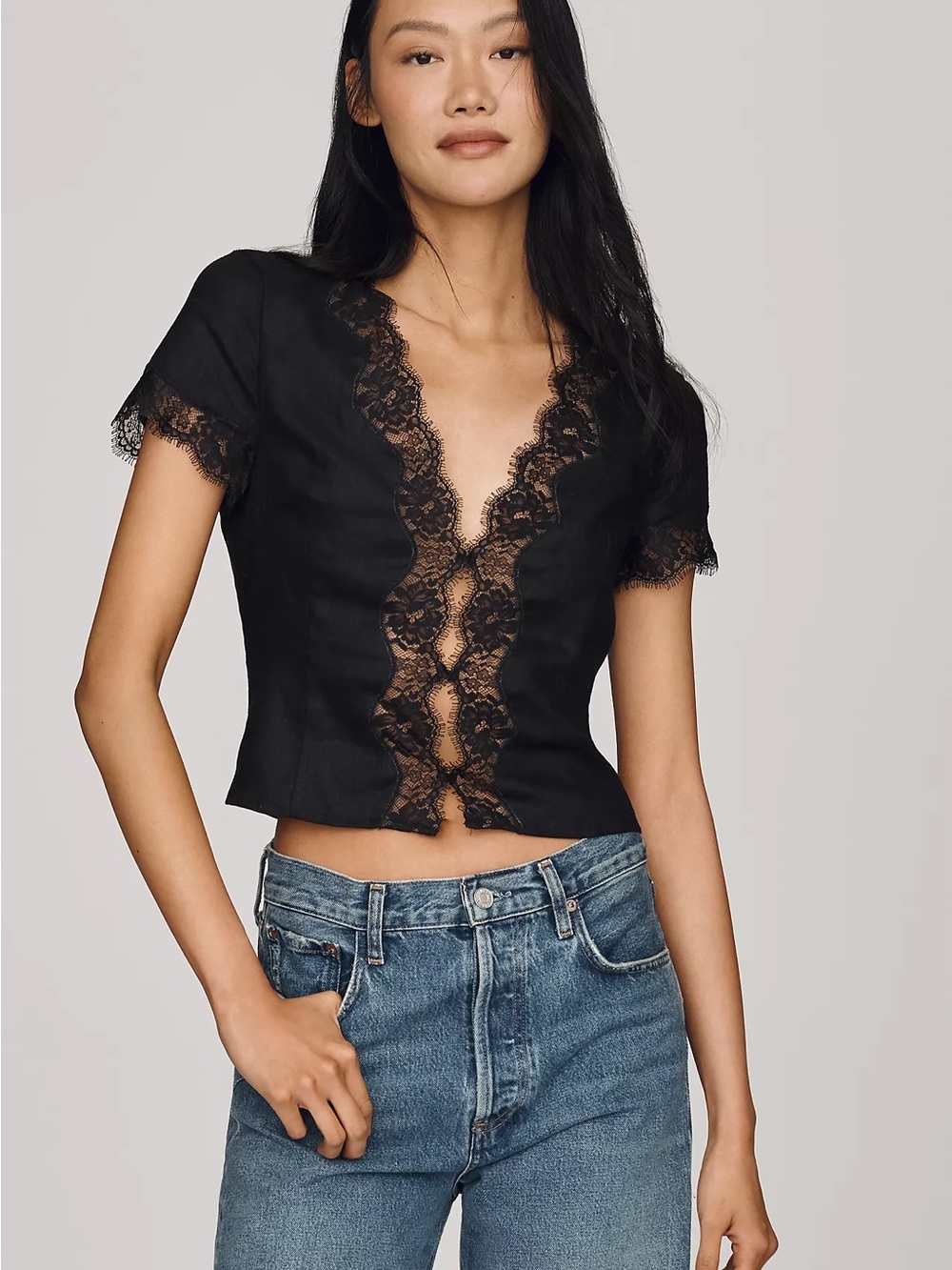 Reformation Brynn 100% Linen Top, 10